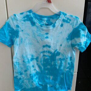 croptop/Tee-shirt small -blue tie dye - handmade crafting NEW